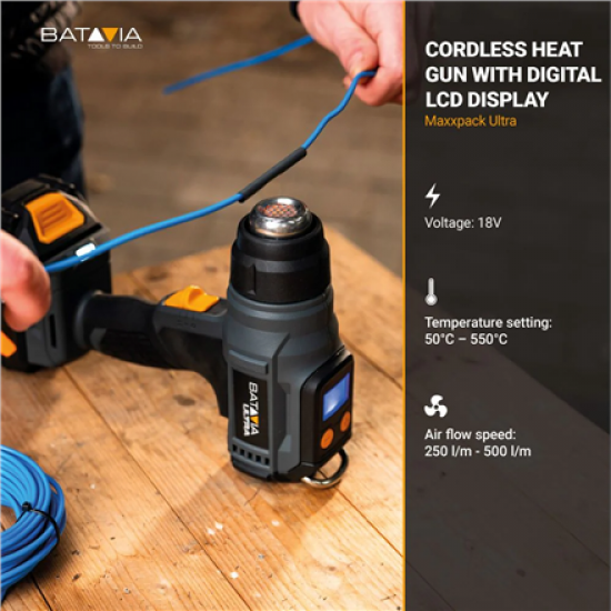 Batavia B.V. 18V Cordless Heat Gun with Digital LCD Display (battery and charger not included)