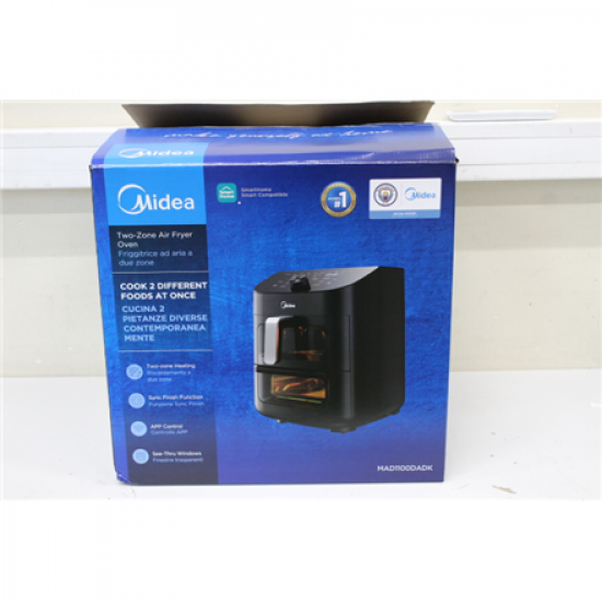 SALE OUT. Midea MAD1100DADK Air fryer digital,Two-zone cavity, 6.4L + 4.4L | Midea Two Zone Airfryer | MAD1100DADK | Power 1850 W | Capacity 4.4/6.4 L | Rapid Air technology | Black | USED, DIRTY, SCRATCHED ON TOP
