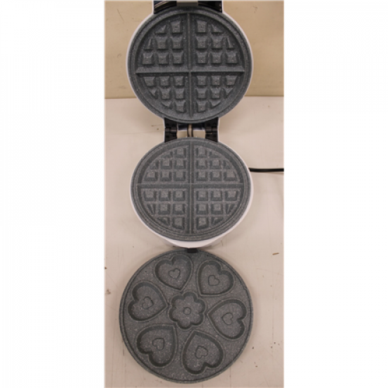 Cecotec Waffle Maker | Fun Gofrestone 3in1 | 700 W | Number of pastry 3 | Waffle/Muffin/Donut | White | MISSING DOUGHTSNUTS   INTERCHANGEABLE PLATE
