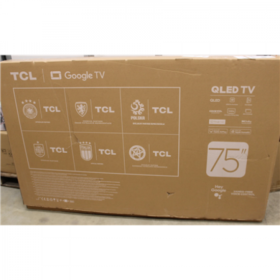 SALE OUT. TCL 4K QLED TV | 75T8C | 75 | Smart TV | Google TV | Black | DAMAGED PACKAGING