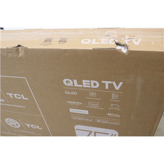 SALE OUT. TCL 4K QLED TV | 75T8C | 75 | Smart TV | Google TV | Black | DAMAGED PACKAGING