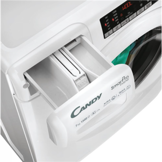 Candy Washing machine | CO4 374TWM6/1-S | Energy efficiency class A | Front loading | Washing capacity 7 kg | 1300 RPM | Depth 45.4 cm | Width 60 cm | Display | 4-digit | Direct drive | Wi-Fi | White