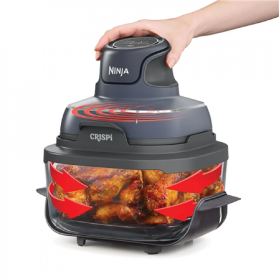 NINJA | 4-in-1 Portable Glass Air Fryer | FN101EUGY Crispi | Power 1700 W | Capacity 3.8 L | Blue/Black