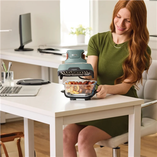 NINJA | 4-in-1 Portable Glass Air Fryer | FN101EUGY Crispi | Power 1700 W | Capacity 3.8 L | Blue/Black