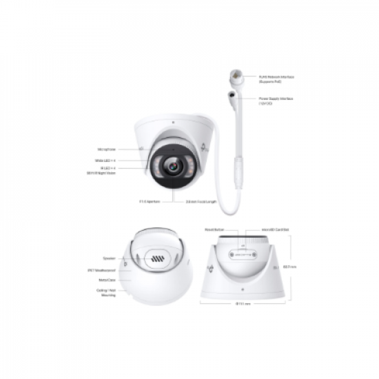 TP-Link InSight S455(2.8mm) VIGI 5MP Full-Color Turret Network Camera | TP-LINK