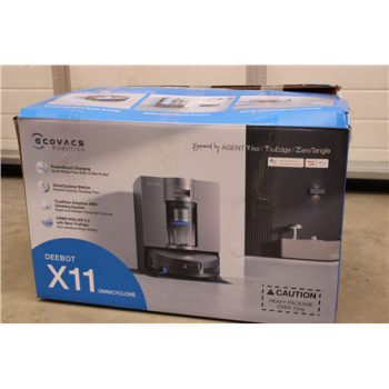 SALE OUT. Ecovacs DEEBOT X11 OMNICYCLONE EU Vacuum & mop, Wet&Dry,with new bagless All-in-One OmniCyclone station, Black (with brown shimmer | SALE OUT. Ecovacs Robot Vacuum Cleaner with New Bagless All-in-One OmniCyclone Station | DEEBOT X11 OMNICYCLONE 