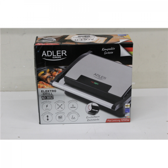 SALE OUT. Adler AD 3052 Electric grill, Non-stick grill plates | Adler Electric Grill | AD 3052 | Table | 1200 W | Stainless steel | DAMAGED PACKAGING