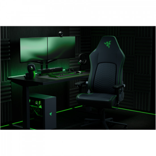 Razer Ergonomic Gaming Chair with Breathable Comfort | Iskur V2 NewGen | Black/Green