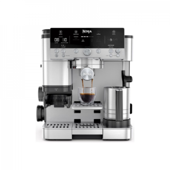 NINJA Espresso Coffee Maker | ES601EU Luxe Café Premier | Pump pressure 11 bar | Built-in milk frother | Ground | 1650 W | Black/Stainless Steel