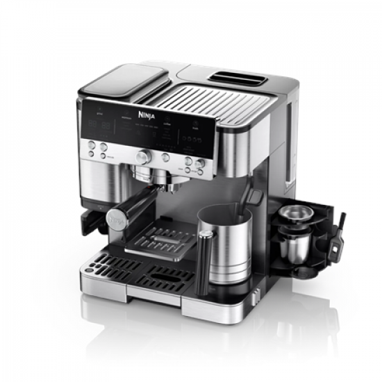 NINJA Espresso Coffee Maker | ES601EU Luxe Café Premier | Pump pressure 11 bar | Built-in milk frother | Ground | 1650 W | Black/Stainless Steel