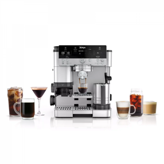 NINJA Espresso Coffee Maker | ES601EU Luxe Café Premier | Pump pressure 11 bar | Built-in milk frother | Ground | 1650 W | Black/Stainless Steel