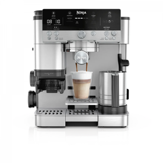NINJA Espresso Coffee Maker | ES601EU Luxe Café Premier | Pump pressure 11 bar | Built-in milk frother | Ground | 1650 W | Black/Stainless Steel