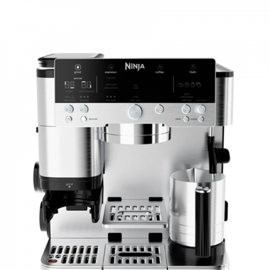 NINJA Espresso Coffee Maker | ES601EU Luxe Café Premier | Pump pressure 11 bar | Built-in milk frother | Ground | 1650 W | Black/Stainless Steel