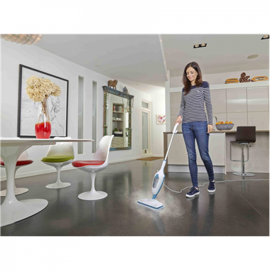 BLACK & DECKER Steam mop | FSM13E1-QS | Power 1300 W | Water tank capacity 0.38 L | White