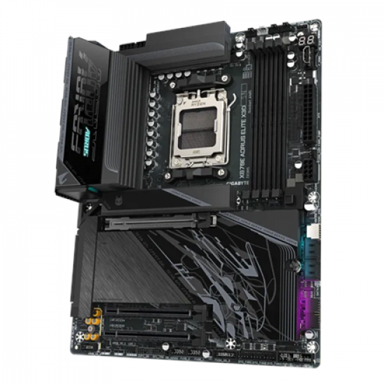Gigabyte X870E A ELITE X | Processor family AMD | Processor socket AM5 | DDR5 | Supported hard disk drive interfaces SATA, M.2 | Number of SATA connectors 4