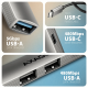 AXAGON ALU STRIP USB-C 4 port hub | HUE-STC