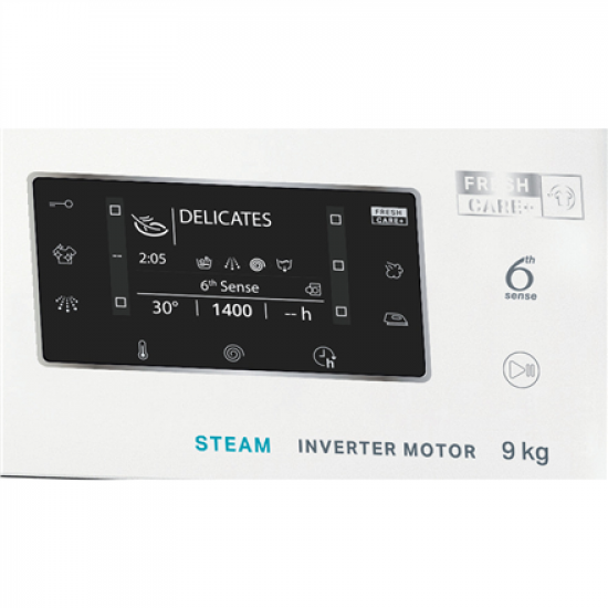 Whirlpool Washing machine | FFD 9489 BCV EE | Energy efficiency class A | Front loading | Washing capacity 9 kg | 1400 RPM | Depth 63 cm | Width 60 cm | Display | LCD | Steam function | White