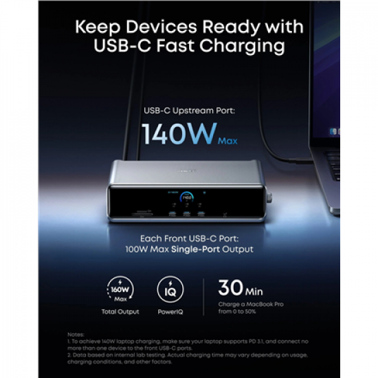 Anker Prime Docking Station (14-in-1, Triple Display, DisplayLink) | A83B33A1