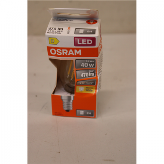 SALE OUT. Osram Parathom Classic Filament 40 non-dim 3,4W/827 E14 bulb | Osram Parathom Classic Filament | E14 | 3.4 W | Warm White | DAMAGED PACKAGING
