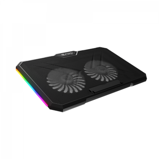 Genesis Laptop Cooler Cooling Pad Fury Gunbai G3 Fans, RGB LED Light, 2 USB, 14.1-17.3