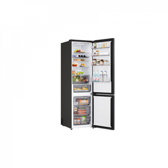 LG Refrigerator | GBBS322CEV | Energy efficiency class C | Free standing | Combi | Height 203 cm | Fridge net capacity 262 L | Freezer net capacity 113 L | Display | 34 dB | Black