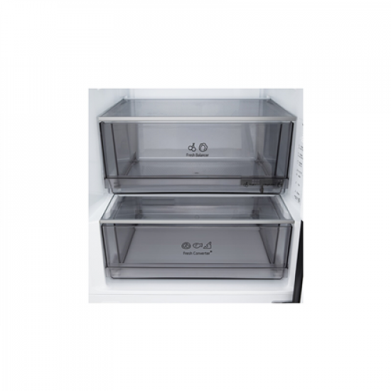 LG Refrigerator | GBBS322CEV | Energy efficiency class C | Free standing | Combi | Height 203 cm | Fridge net capacity 262 L | Freezer net capacity 113 L | Display | 34 dB | Black