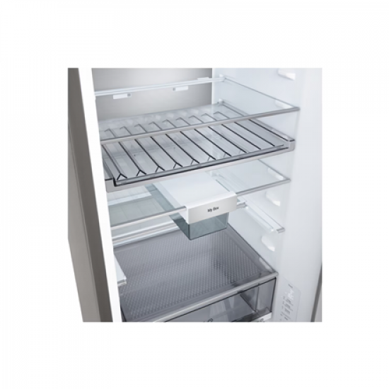 LG Refrigerator | GBBSJ1CCPY | Energy efficiency class C | Free standing | Combi | Height 186 cm | Fridge net capacity 220 L | Freezer net capacity 113 L | Display | 34 dB | Prime Silver
