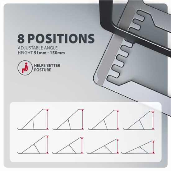 AXAGON STND-LAG stand for laptops and tablets | Adjustable Height, Angle | 10-17.3 