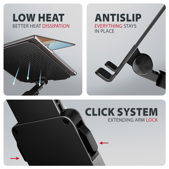 AXAGON STND-LRB stand with 360° rotation for laptops and tablets | Adjustable Height, Angle | 10-17.3 