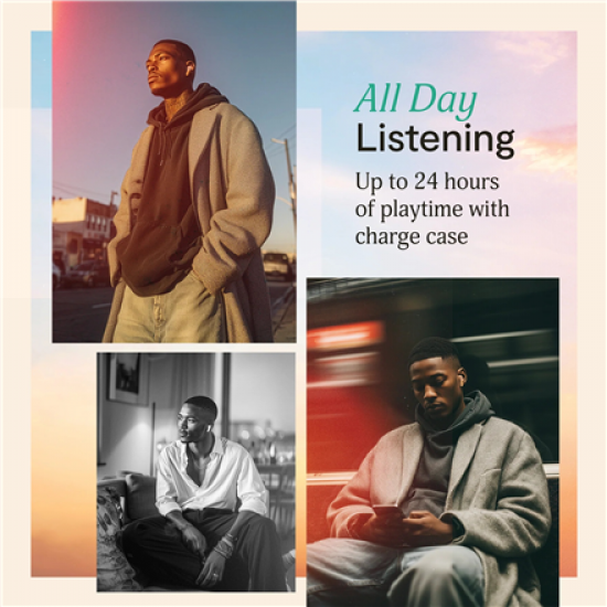 Marley Wireless Earbuds | Trenchtown | Built-in microphone | Bluetooth | ANC | Signature Black