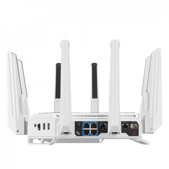 Asus WiFi 7 Tri-band Gaming Router | ROG Rapture GT-BE19000AI | 802.11ax | 10/100/1000 Mbit/s | Ethernet LAN (RJ-45) ports 1 | Mesh Support Yes | MU-MiMO Yes | 4G/5G | Antenna type External