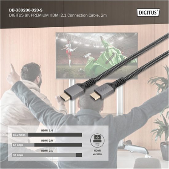 Digitus 8K HDMI Ultra High Speed Connection Cable | DB-330200-020-S | 2 m