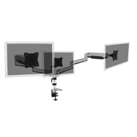Digitus Desk Mount | Triple Monitor Gas Spring Mount DA-90363 | Adjustable Height, Tilt, Swivel | 15-27 