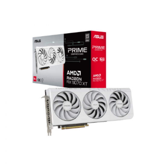 Asus Prime Radeon RX 9070 XT White OC Edition 16GB GDDR6 | AMD | 16 GB | Radeon RX 9070 XT | GDDR6 | HDMI ports quantity 1 | PCI Express 5.0