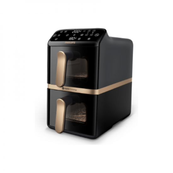 Philips Dual Basket Airfryer | NA462/70 4000 Series | Power 2750 W | Capacity 10 L | Rapid Air technology | Black