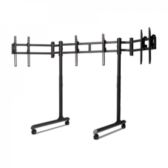Next Level Racing Floor stand | Round Tube Freestanding Single Monitor Stand | Up to 3x43 