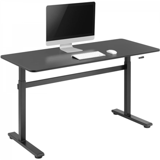 Manually adjustable sit-stand desk EO0027 | 70-117 cm | Maximum load weight 40 kg | Black
