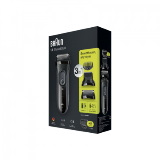 Braun Shave&Style Shaver | 3000BT Series 3 | Operating time (max) 45 min | NiMH | Black
