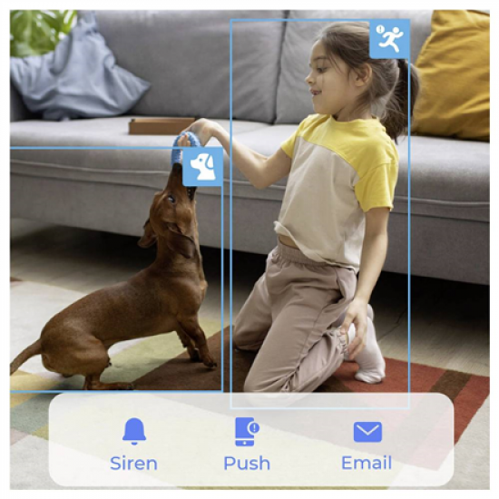 Reolink 4K Dual-Band Wi-Fi 6 Indoor Camera with Auto Tracking | E Series E340 | PTZ | 8 MP | 2.8-8mm/F1.6 | Micro SD, Max. 512GB