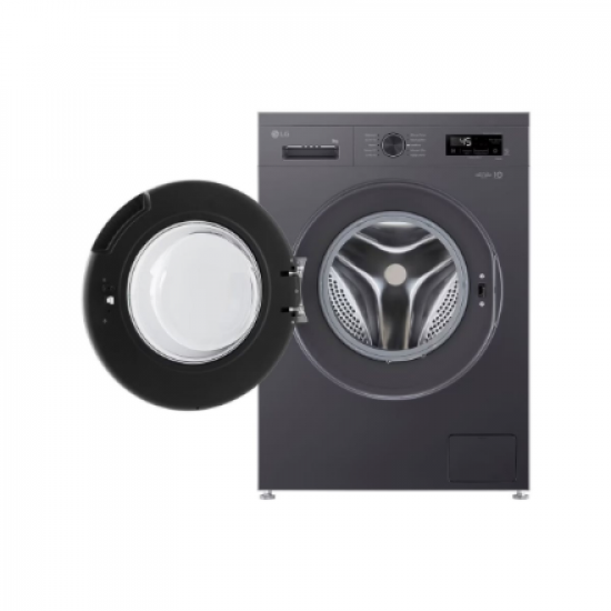 LG Washing machine | F4X1009NMB | Energy efficiency class A | Front loading | Washing capacity 9 kg | 1400 RPM | Depth 55 cm | Width 60 cm | Display | LED | Steam function | Direct drive | Wi-Fi | Graphite Black