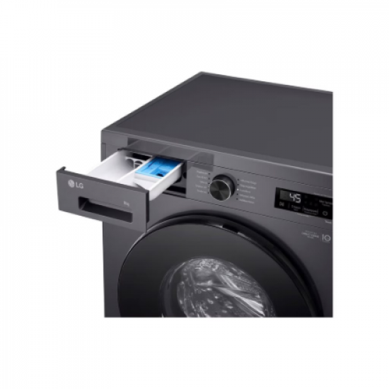 LG Washing machine | F4X1009NMB | Energy efficiency class A | Front loading | Washing capacity 9 kg | 1400 RPM | Depth 55 cm | Width 60 cm | Display | LED | Steam function | Direct drive | Wi-Fi | Graphite Black