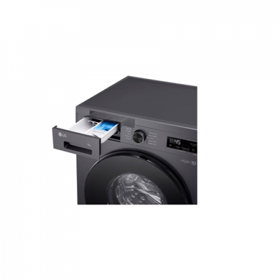 LG F4X1009NMB Washing machine, A, Front loading, Washing capacity 9 kg, Depth 55 cm, 1400 RPM, Black