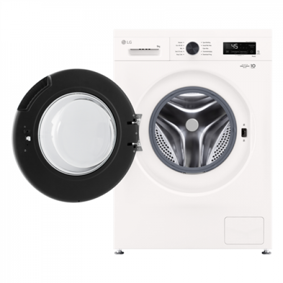 LG F4X1009NWB Washing machine, A, Front loading, Washing capacity 9 kg, Depth 55 cm, 1400 RPM, White | LG