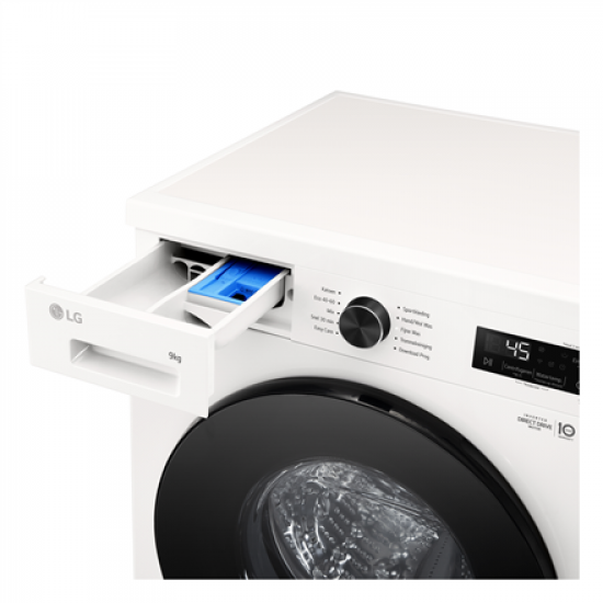 LG F4X1009NWB Washing machine, A, Front loading, Washing capacity 9 kg, Depth 55 cm, 1400 RPM, White | LG
