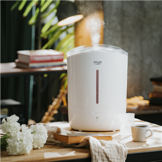 Adler Humidifier | AD 7971 | 30 W | Water tank capacity 5 L | Ultrasonic | Humidification capacity 100-250 ml/hr | White