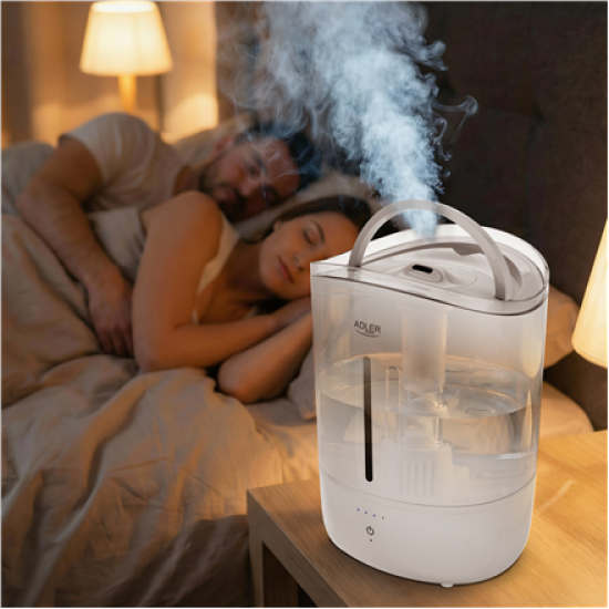 Adler Humidifier | AD 7971 | 30 W | Water tank capacity 5 L | Ultrasonic | Humidification capacity 100-250 ml/hr | White