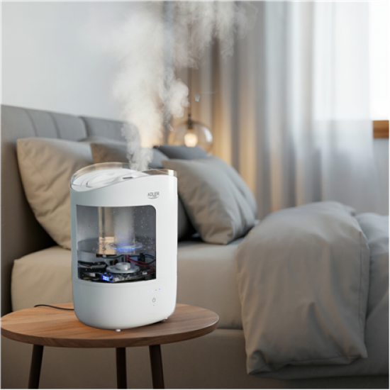 Adler Humidifier | AD 7971 | 30 W | Water tank capacity 5 L | Ultrasonic | Humidification capacity 100-250 ml/hr | White