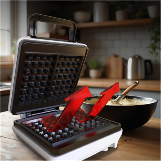 Mesko Waffle Maker | MS 3091 | 1800 W | Number of pastry 2 | Belgium | White