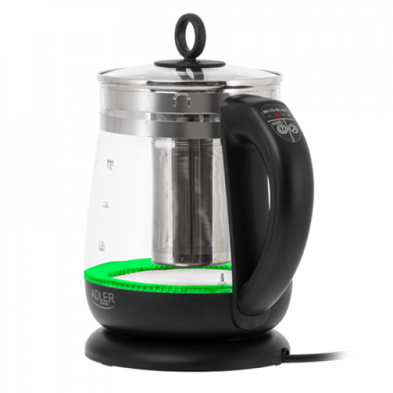Adler Kettle | AD 1299 | Electric | 2200 W | 1.5 L | Glass | 360° rotational base | Black