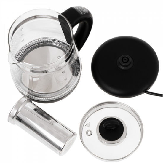 Adler Kettle | AD 1299 | Electric | 2200 W | 1.5 L | Glass | 360° rotational base | Black